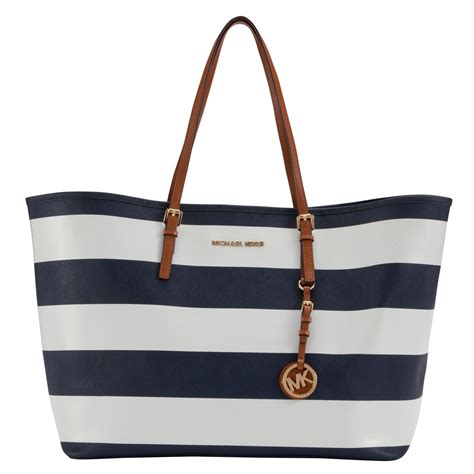 michael kors jet set travel stripe tote|Michael Kors travel tote large.